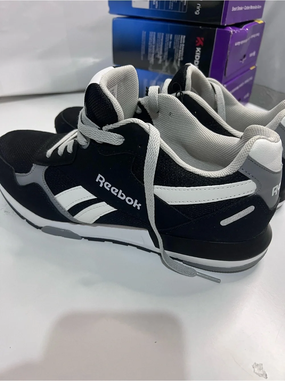 Reebok Men's Black, White & Gray Retro Runner Sneakers